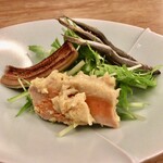 魚津屋 - あん肝味噌漬け、海産の鮎、穴子