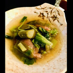 郷土料理ともん - この山菜とキノコの感じ〜透明感のある緑がかったお出汁〜凄くないですか？　今しか食べれないです　byまみこまみこ