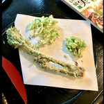 郷土料理ともん - 山菜の天麩羅　二皿目　　よもぎ　たらのめ　たかのつめ　　byまみこまみこ