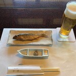 京亭 - 潤香・鮎煮浸し・生ビール