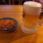 クルアクンペ - 生ビール（500円）※金額上逆算するとお通し300円