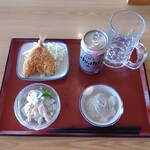 春日部武里食堂 - 自分で選んだちょい呑みセット！（缶ビール ¥400 税込）