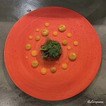 カーサ・デル・チーボ - 毛鹿鮫のハツの瞬間燻製のタルターラ