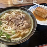 手打ちうどん つるや - 肉うどん小480円＋おでん100円