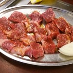 焼肉 たかちゃん - 角切りカルビ、薄切りカルビ