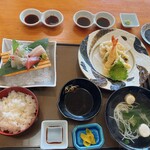 活魚料理一徳 - 刺身定食 天ぷら