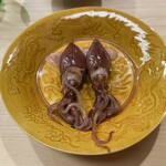 日本橋蛎殻町 すぎた - あん肝と新政の火の鳥、蛍烏賊の味噌漬けと天美