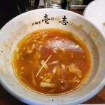 付麺屋 壱志 - 最後は割スープでいただきました。