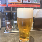 香氣　四川麺条  - エビス生ビール480円