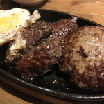 肉と米 ハジメ - 選べるハーフ&ハーフ（ハンバーグ/ステーキ）¥2,178-