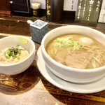 ラーメン専門店 徳川町 如水 - 味噌ラーメン_煮玉子、とろ湯葉丼(小)