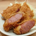 Tonkatu maruya - サク呑みセットの揚げもの2種盛