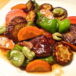 炭歌集 - フォアグラと旬の野菜　和風雨ソース