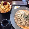 Taniwaki - かき天丼セット(ざるそば)　天丼のタレは甘いタイプ