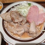 Tsurukame Shokudou - 豚味噌炒めとハムエッグ