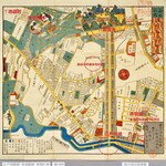 おせんだんご - 雑司谷音羽絵図(国会図書館HPよりDLに赤字メモ追加)