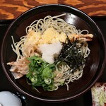 日本酒と手打ちそば 李蕎庵 - 海老天ぷらぶっかけおろし蕎麦　