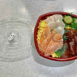 福岡 丼丸 - 『３点盛　サーモン・貝柱・マグロの漬け』