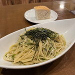 た喜ち - しらす、青海苔、鯛のほぐし身のペペロンチーノ