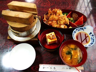 釜めし　山下 - 釜めし 山下 ＠佐野 Ａランチ 味噌汁付 ８００円