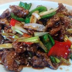 中国家庭料理 大福元 - 葱爆羊肉 接写