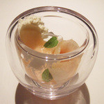 フロリレージュ - 夏休み前メニュー(7350円・サ別)の桃(大糖領)のデザート