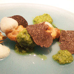 フロリレージュ - 夏休み前メニュー(7350円・サ別)の鮎のフリットと黒トリュフ