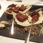 フロリレージュ - 夏休み前メニュー(7350円・サ別)のスッポンのパッパルデッテとブータンノワールのソース