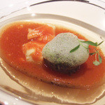 フロリレージュ - 夏休み前メニュー(7350円・サ別)のスッポンのフランとガスパチョ