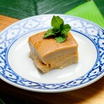 Thai coconut flavored baked pudding