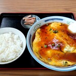 陣屋 - 天津麺￥750＆半ライス￥100