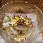 銀座 しのはら - 伊勢海老、帆立、花山葵の土佐酢ジュレ