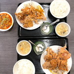 天香美意 - 唐揚げ山２セット＋小麻婆豆腐