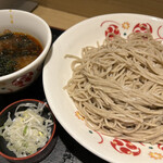 いろり庵 きらく - 麺２倍盛り海苔つけそばです。（2023年４月）