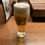 吉祥庵 - ドリンクチケットで引き換えたグラスビール