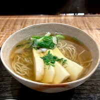 浅草 ひら山 - 筍と春野菜のそば