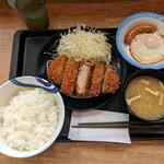 松のや - ロースミルフィーユかつ定食ライス特盛クーポン割引500円+ソーセージエッグ150円