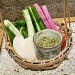 Kushidokoro Kobayashi - 箸休め：加賀の籠野菜のスティック・サラダ