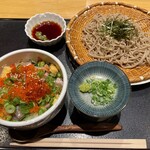 ぬる燗佐藤 御殿山茶寮 - 江戸切り蕎麦とバラちらしセット