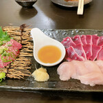 居酒屋・焼き鳥 ぢどりや - 鶏のお刺身盛り合わせ