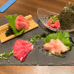 日本酒と生牡蠣 赤坂ソネマリ - マグロ刺し盛り