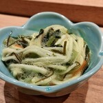 鮨なかもと - 長いもと野沢菜わさび和え