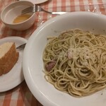 Kururintei - 日替わりパスタ　800円　ベーコンとシソバジルのスパゲッティー