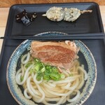 まんでがん - 角煮うどん(１玉)と、しいたけ天