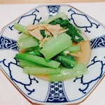天満天神飯店 - 青菜と中国湯葉の炒め