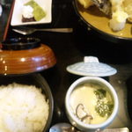 やぶ - 茶碗蒸し・ご飯は国産米使用とのこと