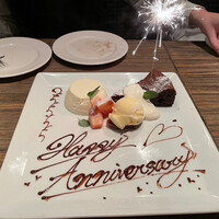 grigio la tavola - バースデープレートをアニバーサリープレートに変えていただきました.ᐟ.ᐟ grigio la tavola - バースデープレートをアニバーサリープレートに変えていただきました.ᐟ.ᐟ
