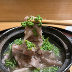 日本料理 太月 - 少な目コース２３１００円。花山椒鍋。惜しみなく花山椒を使い、和牛のしゃぶしゃぶと合わせたこの品です。こちらの春の風物詩です。とーっても美味しくいただきました（╹◡╹）（╹◡╹）