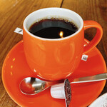 orange coffee stand - 