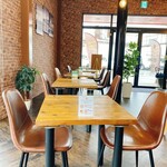 orange coffee stand - 